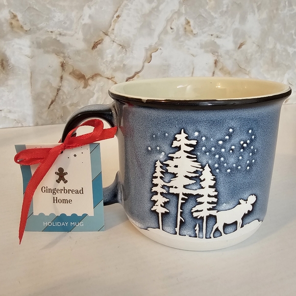 Global Design Forest Moose Holiday Coffee Mug Cup - Picture 1 of 11